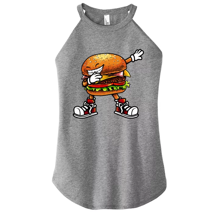 Funny Hamburger For Women Fast Food Women’s Perfect Tri Rocker Tank