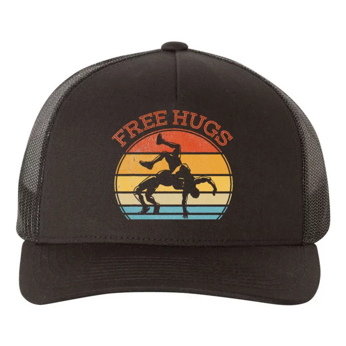 Free Hugs Funny Wrestling Wrestler Coach Yupoong Adult 5-Panel Trucker Hat