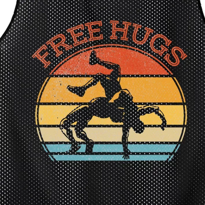 Free Hugs Funny Wrestling Wrestler Coach Mesh Reversible Basketball Jersey Tank