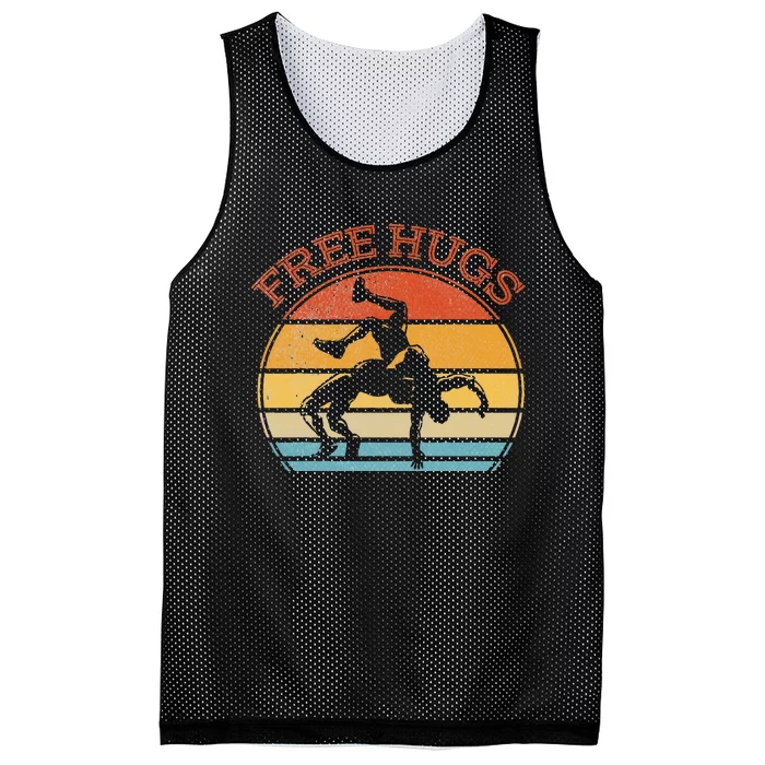 Free Hugs Funny Wrestling Wrestler Coach Mesh Reversible Basketball Jersey Tank