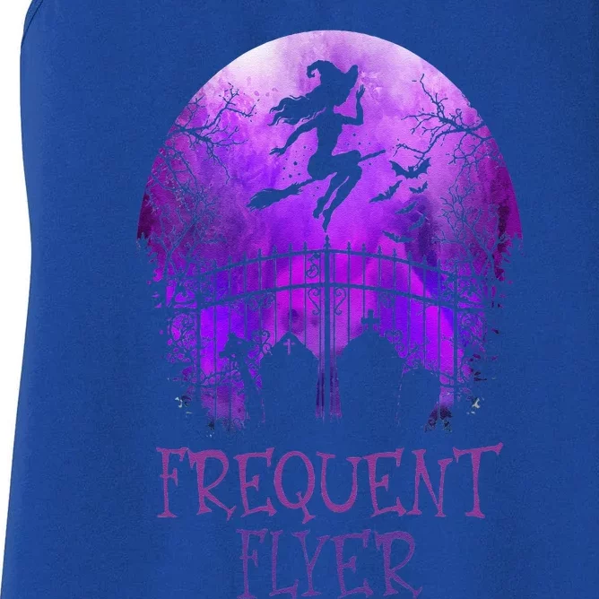 Funny Halloween Frequent Flyer In The Cemetery Lazy Costume Women's Racerback Tank