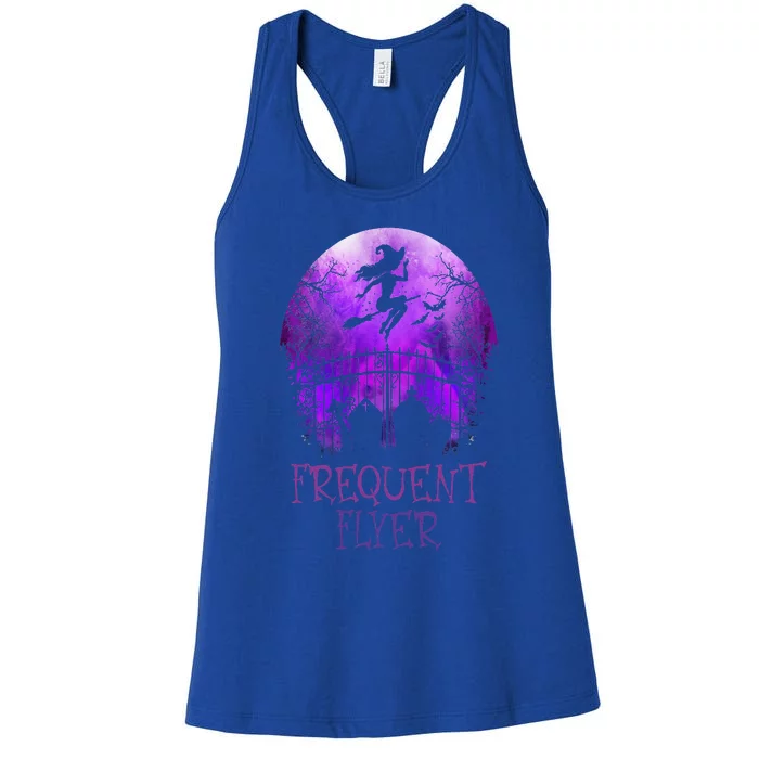 Funny Halloween Frequent Flyer In The Cemetery Lazy Costume Women's Racerback Tank