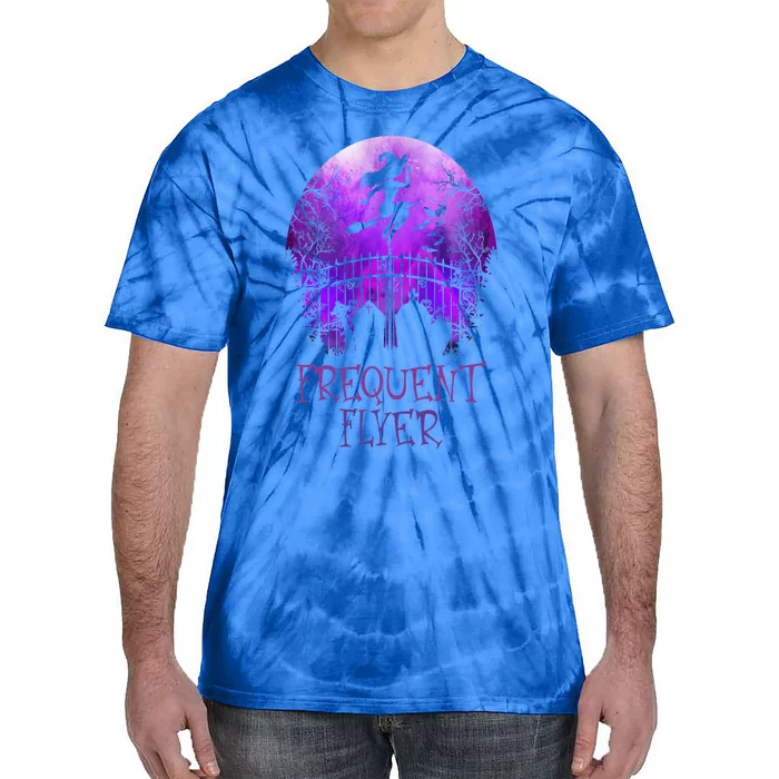 Funny Halloween Frequent Flyer In The Cemetery Lazy Costume Tie-Dye T-Shirt