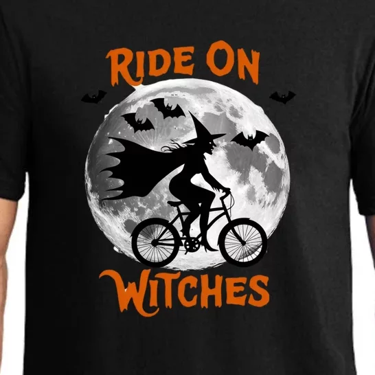 Funny Halloween Full Moon Ride: Witches Cycling Bike Pajama Set