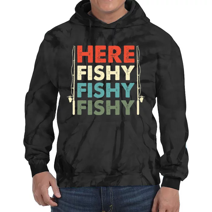 Fish Hunting Fishing Fishrod Fisherman Tie Dye Hoodie