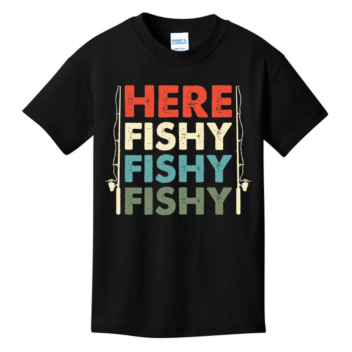 Fish Hunting Fishing Fishrod Fisherman Kids T-Shirt