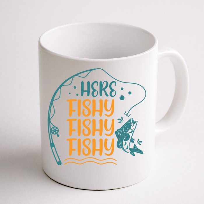 Fishing Here Fishy Gift Front & Back Coffee Mug