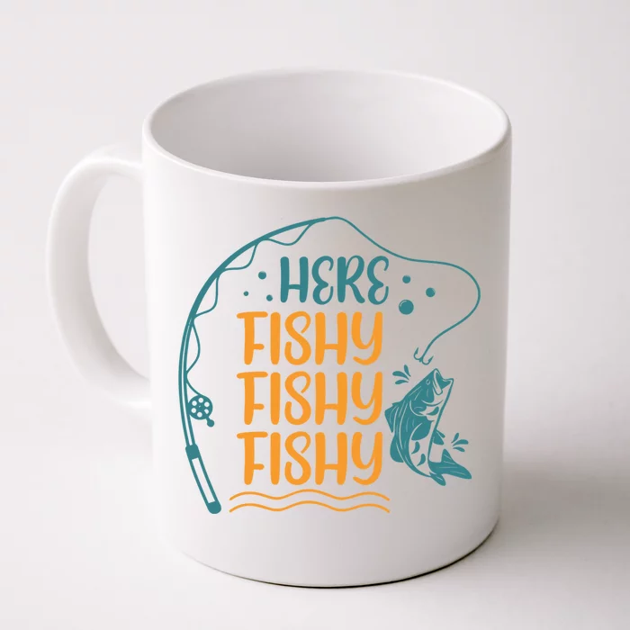 Fishing Here Fishy Gift Front & Back Coffee Mug