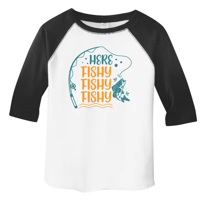 Fishing Here Fishy Gift Toddler Fine Jersey T-Shirt