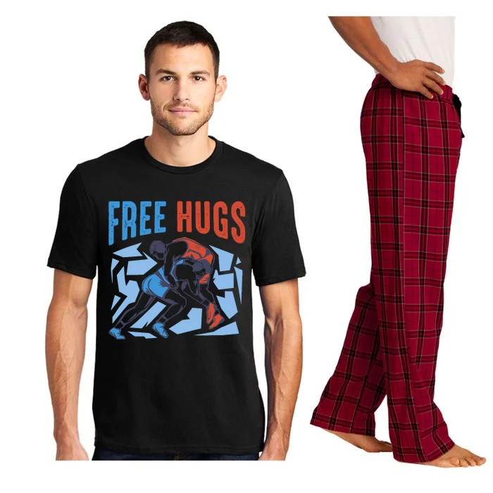 Free Hugs Funny Wrestling Gifts For Wrestlers Boy Pajama Set