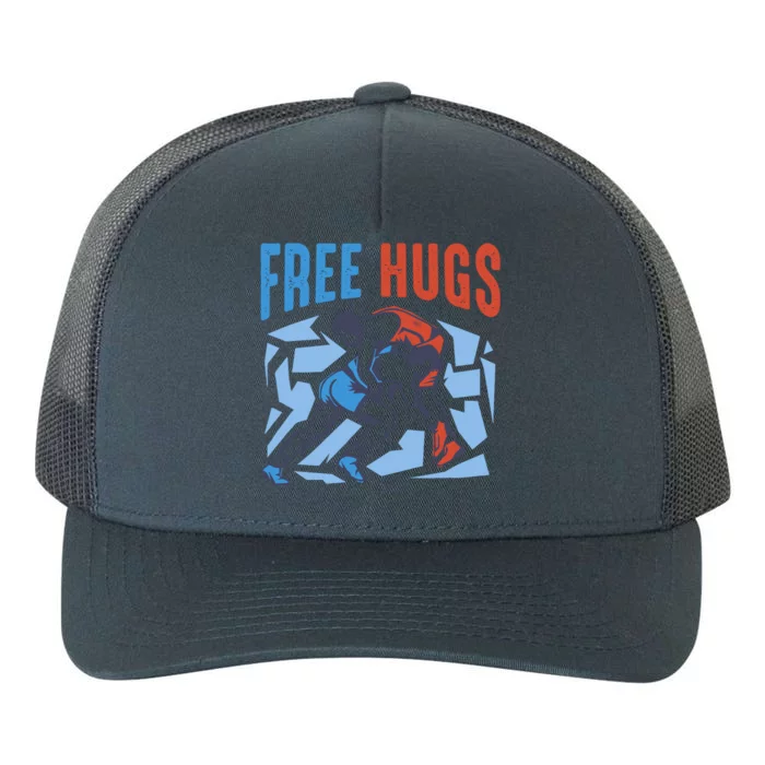 Free Hugs Funny Wrestling Gifts For Wrestlers Boy Yupoong Adult 5-Panel Trucker Hat