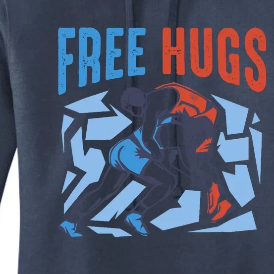 Free Hugs Funny Wrestling Gifts For Wrestlers Boy Women's Pullover Hoodie