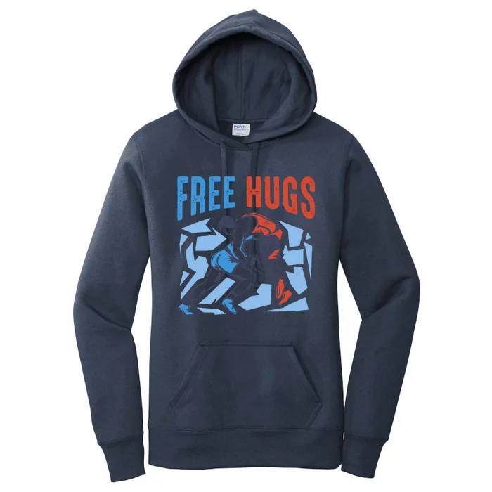 Free Hugs Funny Wrestling Gifts For Wrestlers Boy Women's Pullover Hoodie