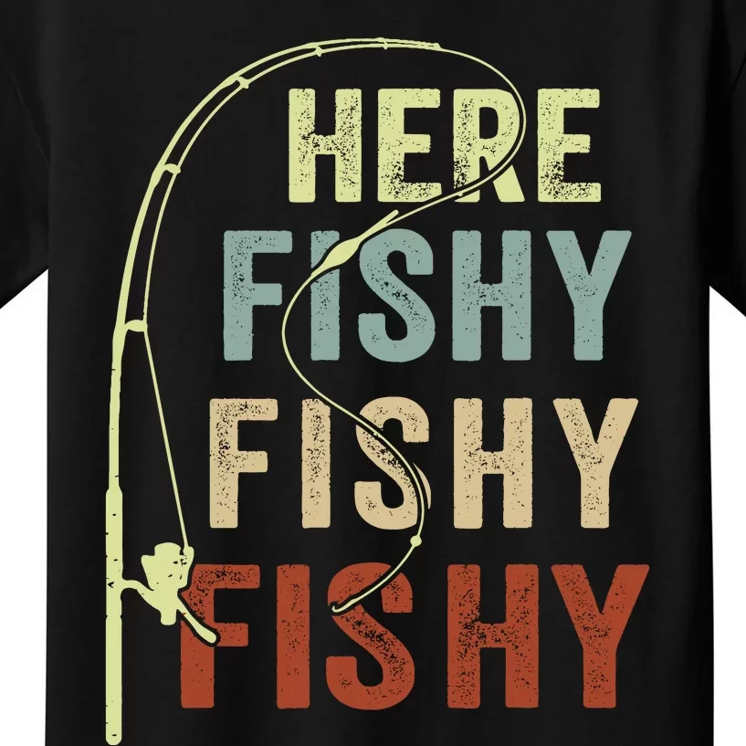 Fishingshirt Herefishy Funny Kids T-Shirt