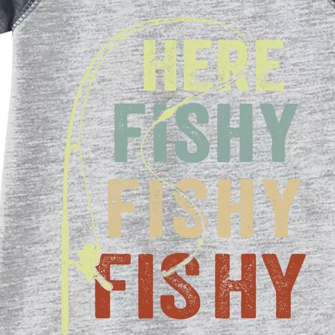 Fishingshirt Herefishy Funny Infant Baby Jersey Bodysuit