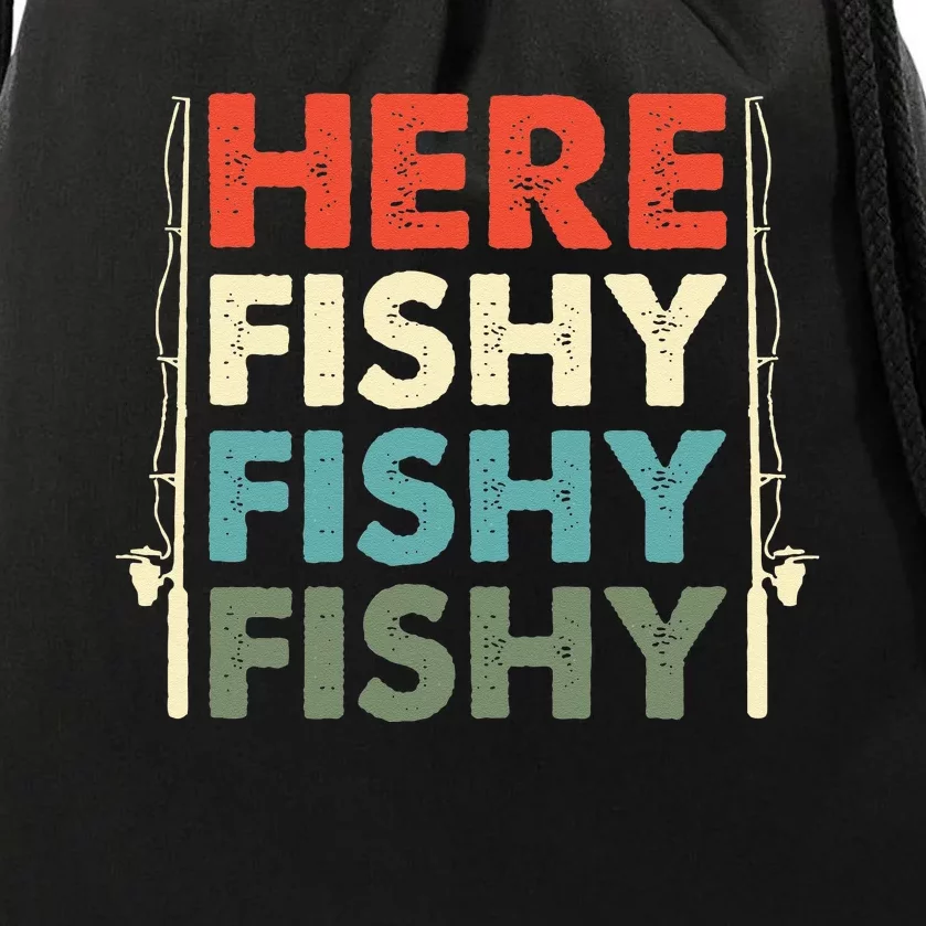 Fish Hunting Fishing Fishrod Fisherman Drawstring Bag