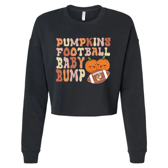 Fall Harvest Football Maternity Cropped Pullover Crew