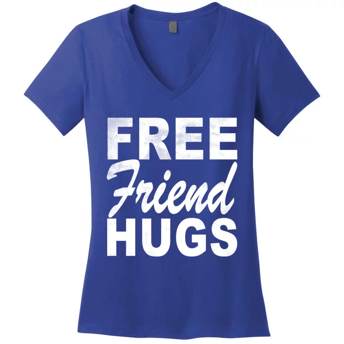 Free Hugs Friend Pride Lgbtqia Rainbow Team Crew Show Love Cool Gift Women's V-Neck T-Shirt