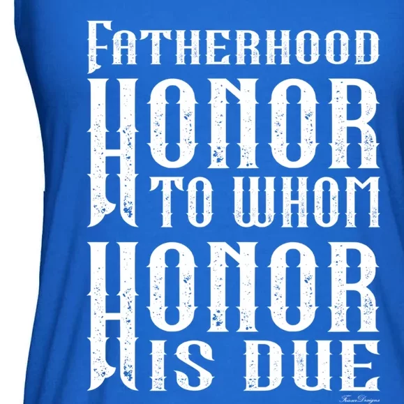 Fatherhood Honor For The Father On Father's Day Dark Gift Ladies Essential Flowy Tank