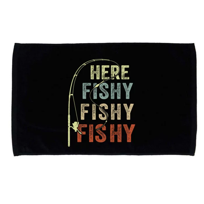 Fishing Here Fishy Funny Microfiber Hand Towel