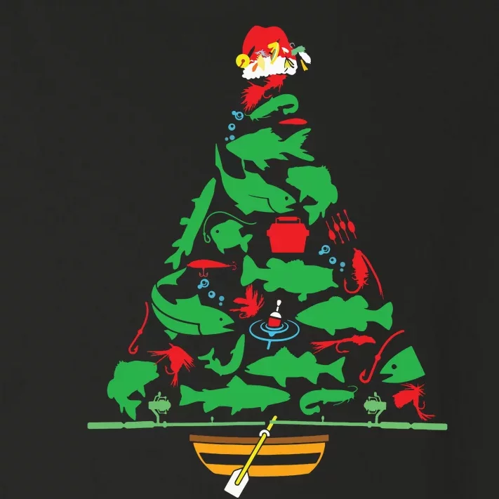 Fun Holiday Fishermans Fishing Christmas Tree Toddler Long Sleeve Shirt