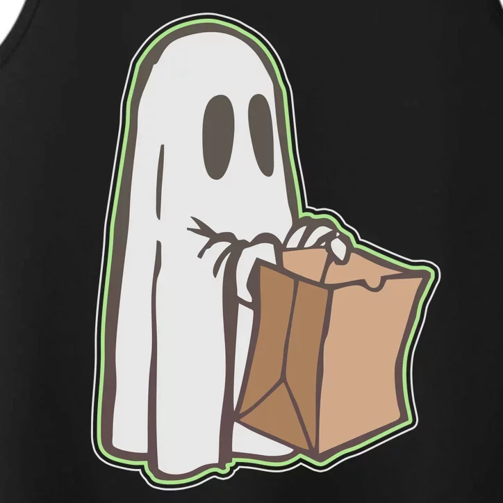 Funny Halloween Ghost with Candy Bag Performance Tank