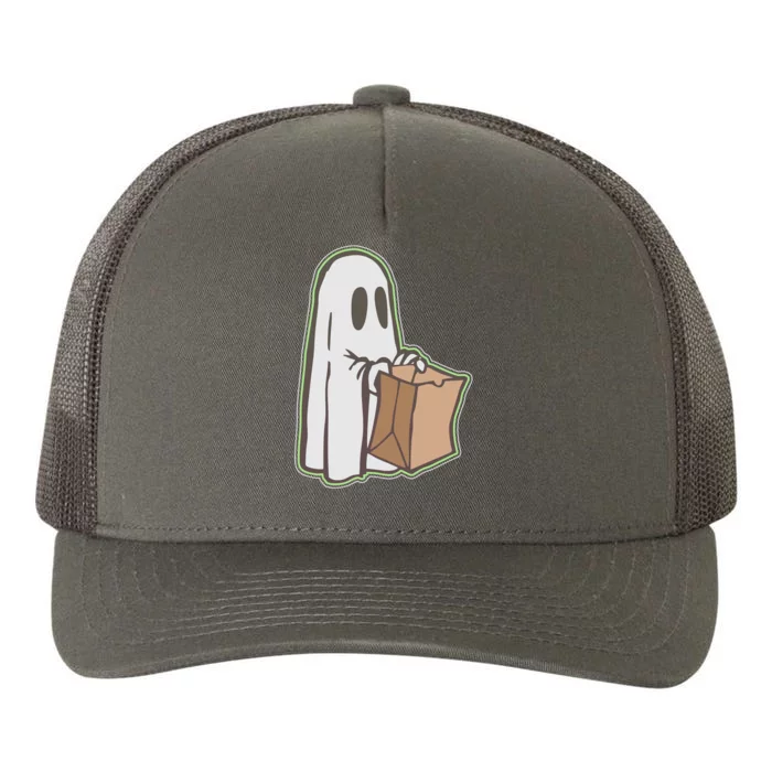 Funny Halloween Ghost with Candy Bag Yupoong Adult 5-Panel Trucker Hat