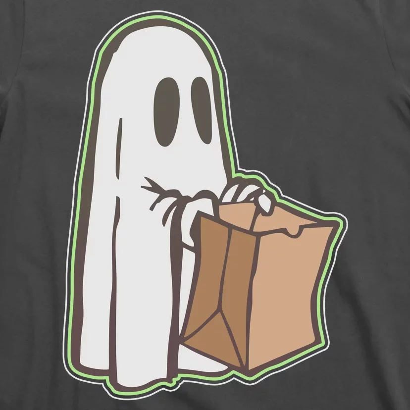 Funny Halloween Ghost with Candy Bag T-Shirt