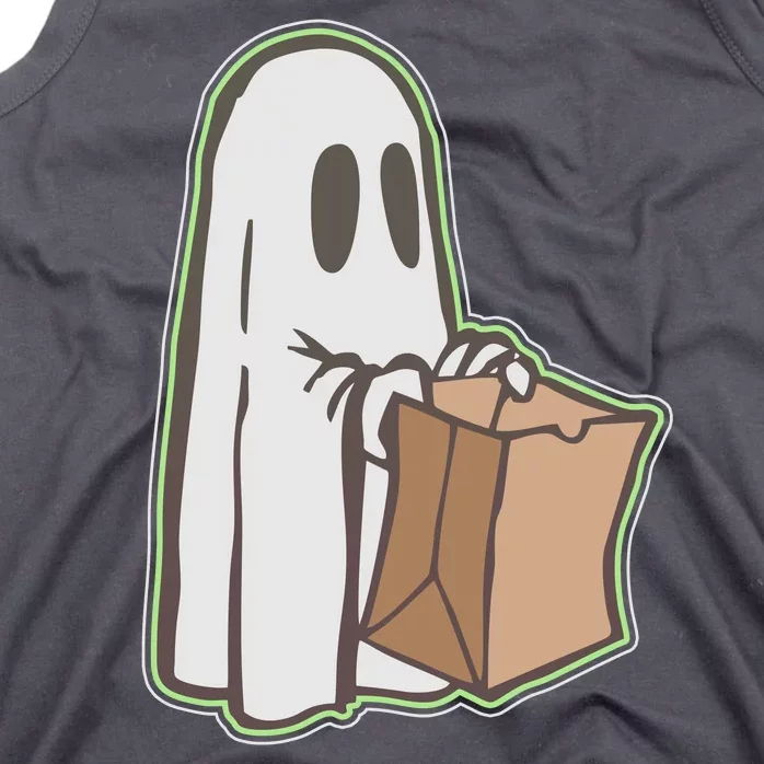 Funny Halloween Ghost with Candy Bag Tank Top