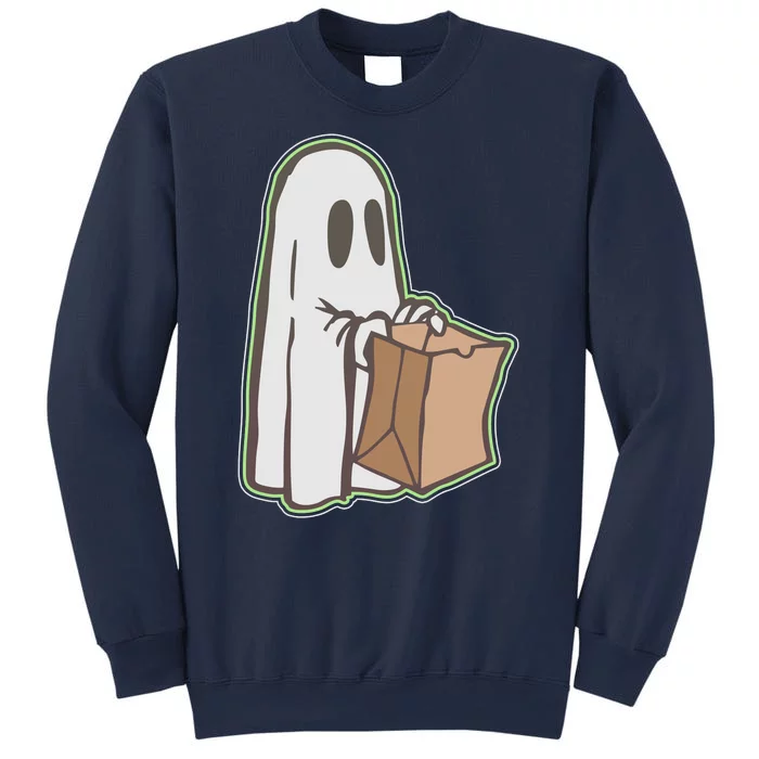 Funny Halloween Ghost with Candy Bag Sweatshirt