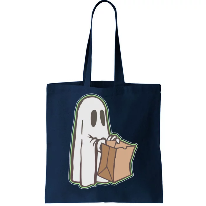 Funny Halloween Ghost with Candy Bag Tote Bag