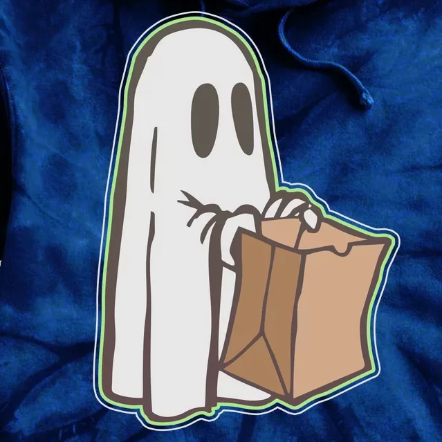 Funny Halloween Ghost with Candy Bag Tie Dye Hoodie