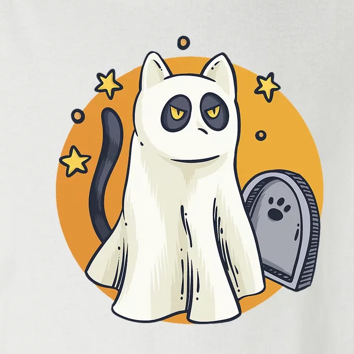 Funny Halloween Ghost Cat Costume Cute Black Cat Toddler Long Sleeve Shirt