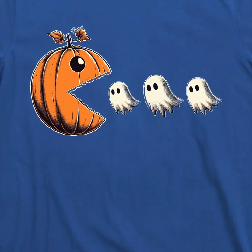 Funny Halloween Gamer Pumpkin Eating Ghosts Game Gift T-Shirt