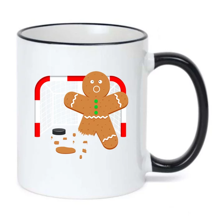 Funny Hockey Goalie Gingerbread Christmas Great Gift Black Color Changing Mug