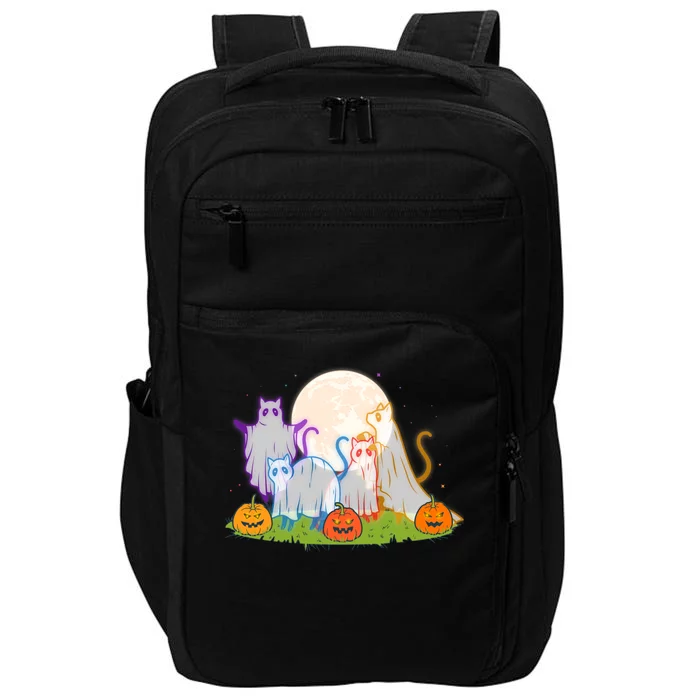 Funny Halloween Ghost Cats Impact Tech Backpack