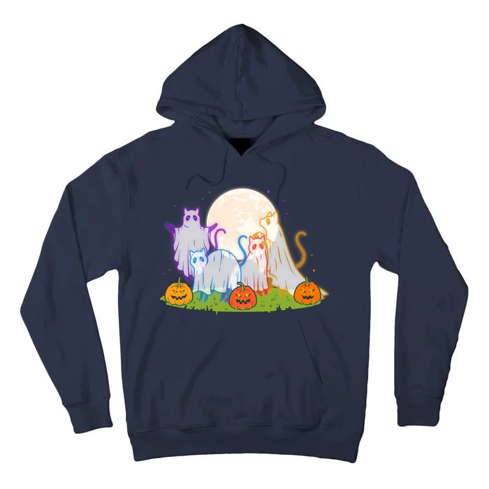 Funny Halloween Ghost Cats Tall Hoodie