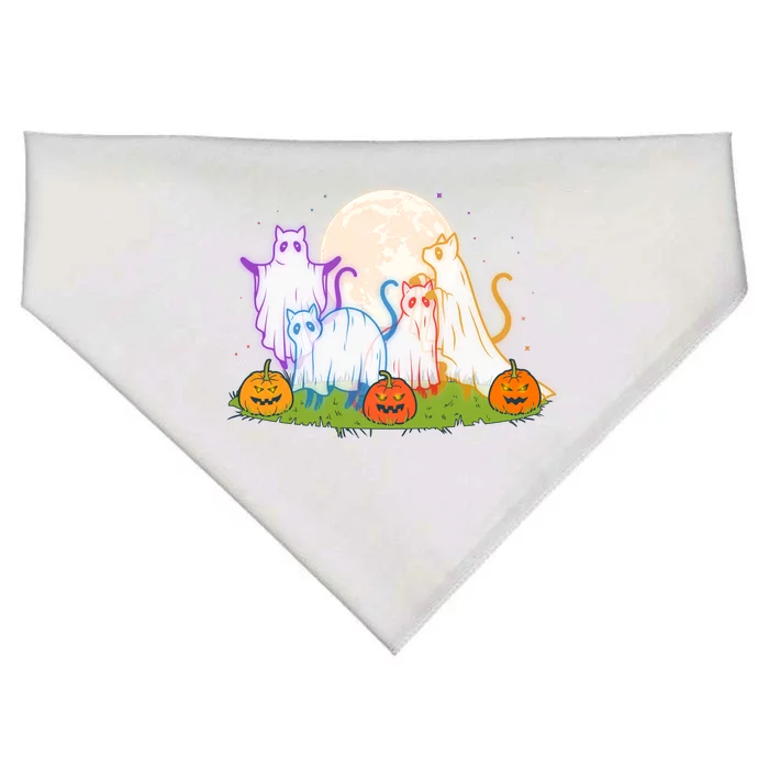 Funny Halloween Ghost Cats USA-Made Doggie Bandana