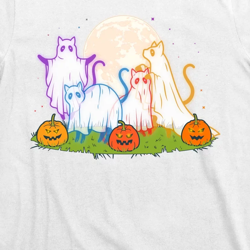 Funny Halloween Ghost Cats T-Shirt