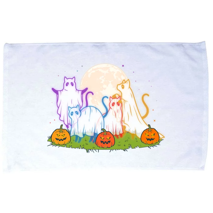 Funny Halloween Ghost Cats Microfiber Hand Towel