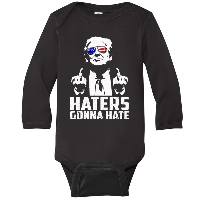 Funny Haters Gonna Hate President Donald Trump Baby Long Sleeve Bodysuit