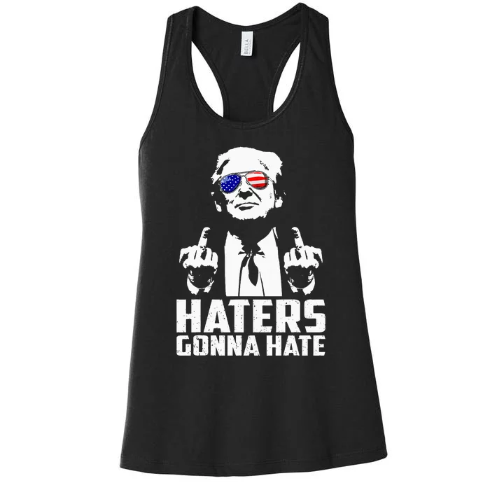 Funny Haters Gonna Hate President Donald Trump Women's Racerback Tank