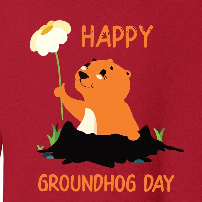 Funny Happy Groundhog Day 2024 Toddler Sweatshirt