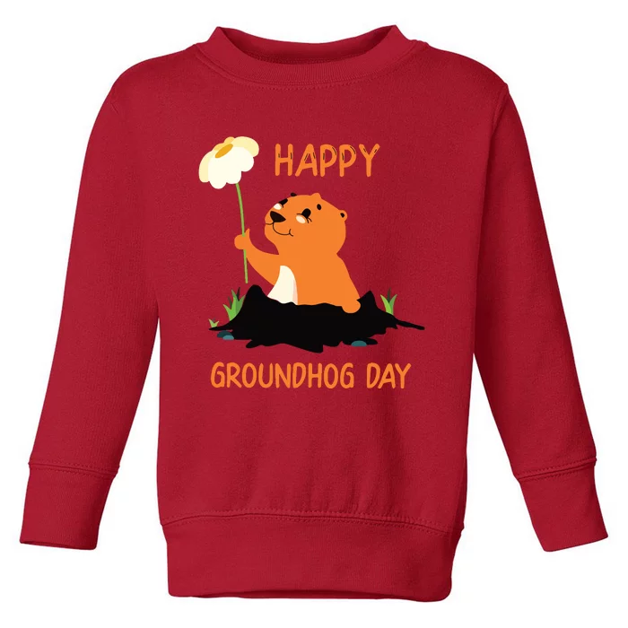 Funny Happy Groundhog Day 2024 Toddler Sweatshirt