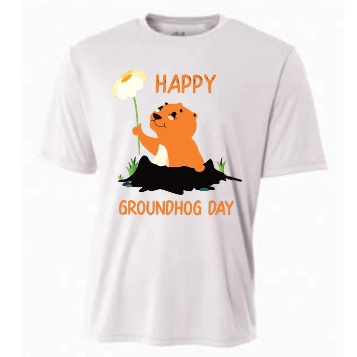 Funny Happy Groundhog Day 2024 Cooling Performance Crew T-Shirt