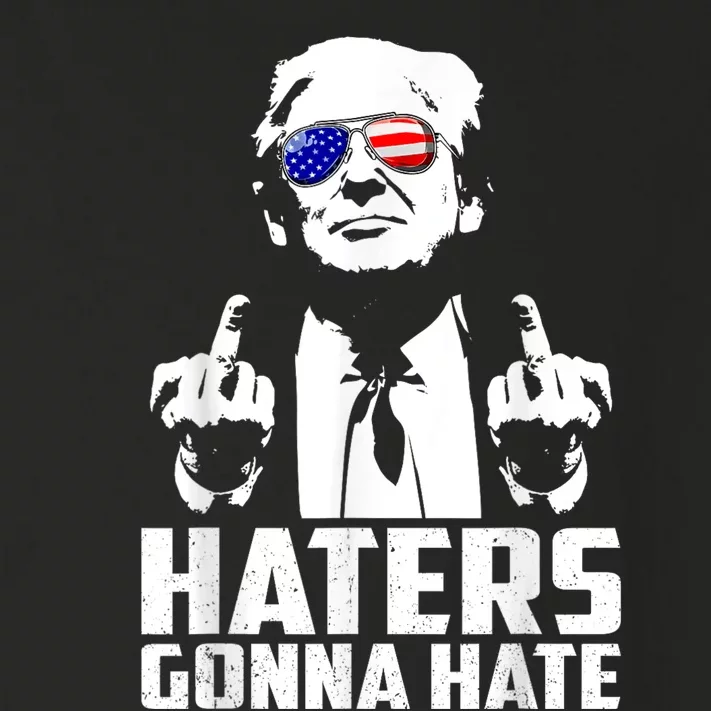 Funny Haters Gonna Hate President Donald Trump Middle Finger Toddler Long Sleeve Shirt