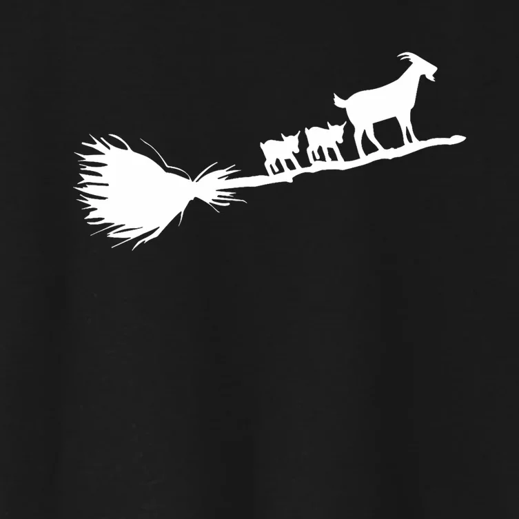 Flying Halloween Goats With Baby Goat Women's Crop Top Tee