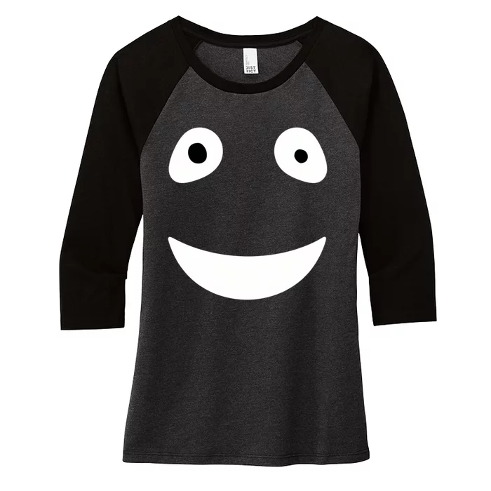 Funny Halloween Ghost Face Retro Spooky Women's Tri-Blend 3/4-Sleeve Raglan Shirt