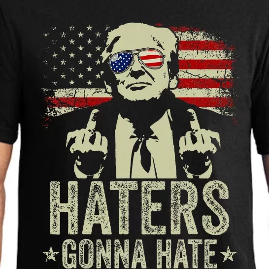 Funny Haters Gonna Hate President Donald Trump Middle Finger Pajama Set