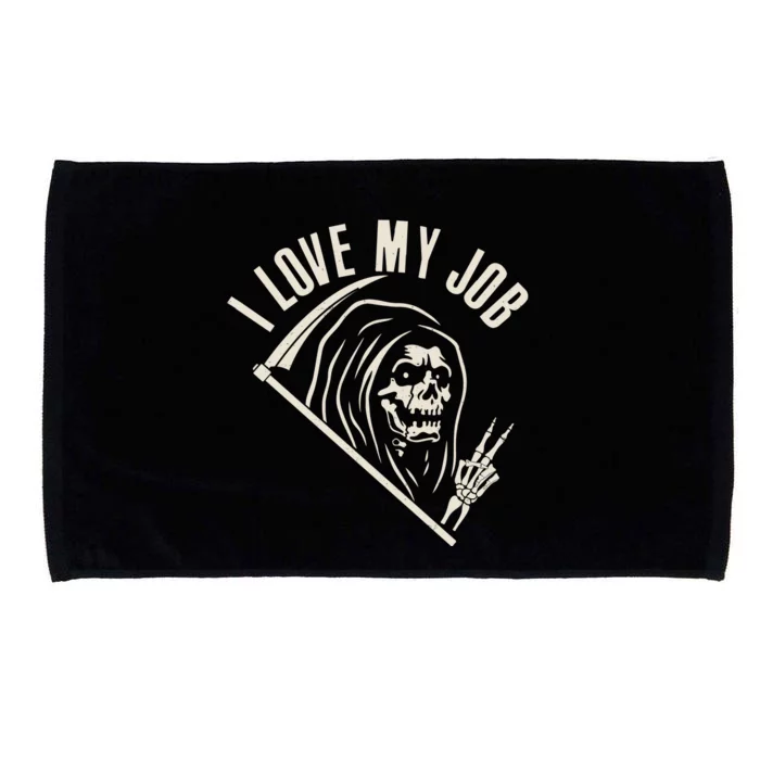 Funny Halloween Grim Reaper I Love My Job Microfiber Hand Towel